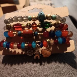 Colorful Beaded Charm Bracelets